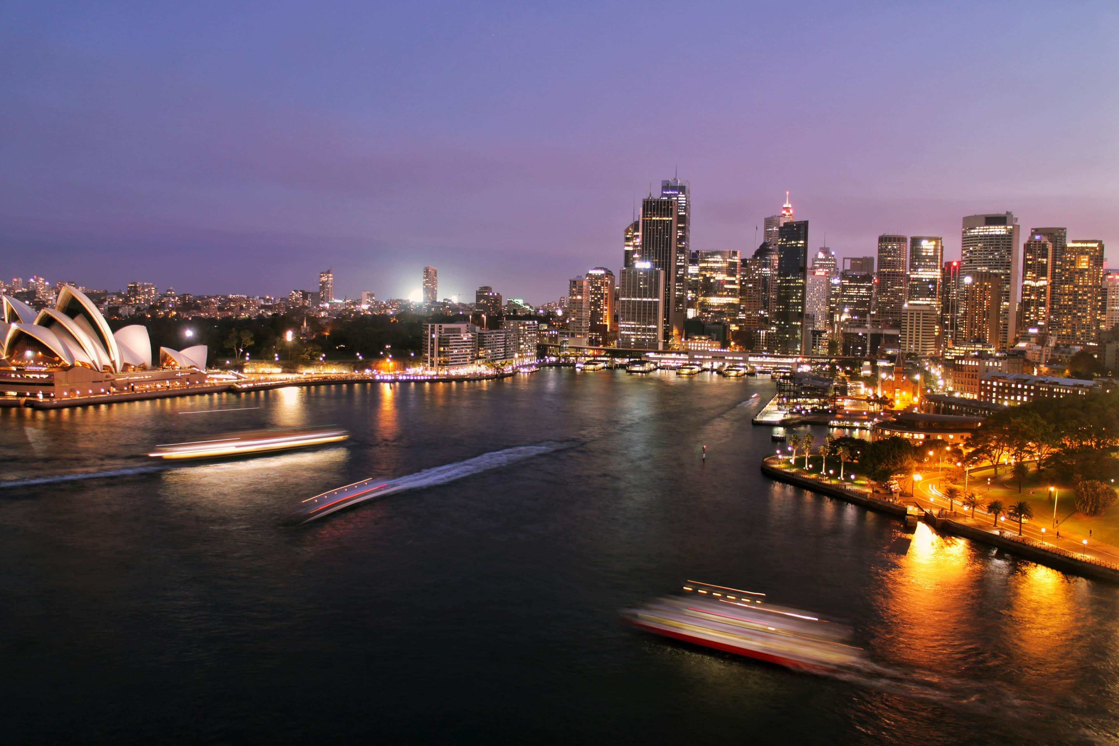 Sydney skyline at night