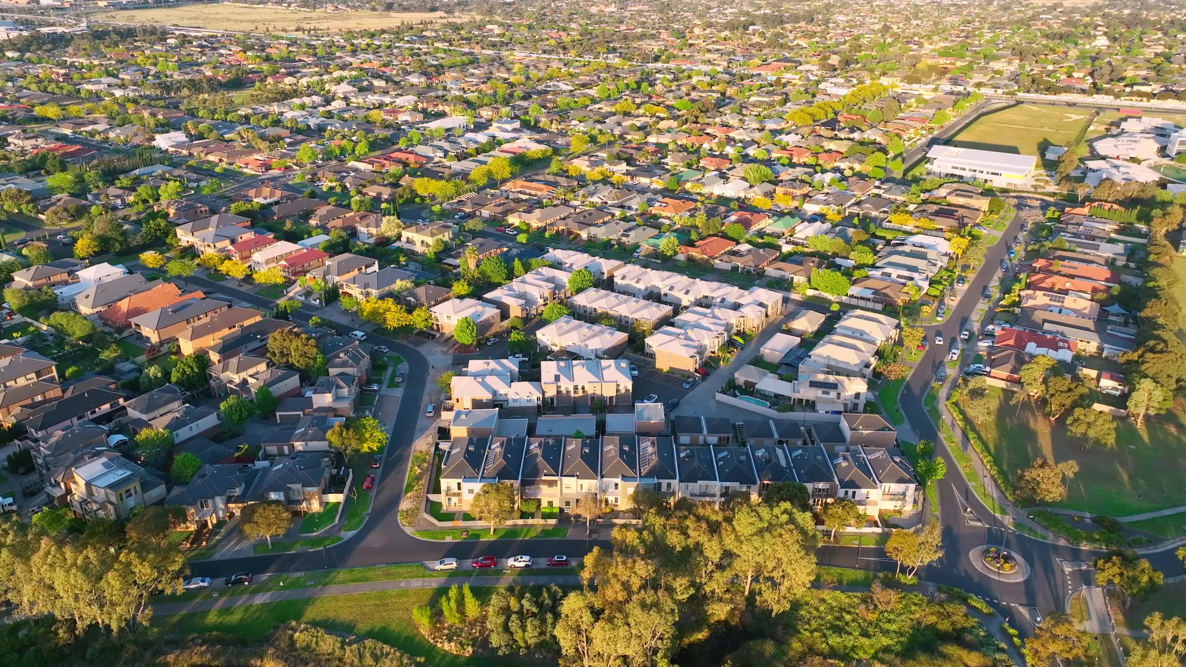 Aerial view of Sydney suburban development